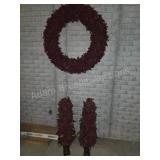 Large Christmas wreath and plants