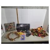 Two 18 gal storage totes assorted halloween decor