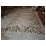 Large Floral Fern Border Area Rug 8x10Large