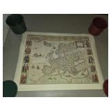 Lot of 5 Vintage Reproduction Historical Maps
