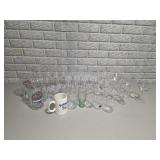 Large Lot Mixed Bar Glassware Beer Mugs Martini