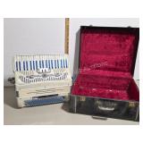 Vintage Gus Zoppi White Blue Accordion w