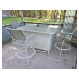 Four piece aluminum frame outdoor patio bar set