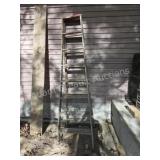 Vintage Holland 8 ft wooden step ladder