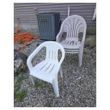 4 plastic molded stackable patio chairs