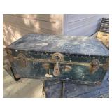 Vintage metal steamer chest