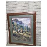 Framed H Farney Cowboys in Rain Home Interiors