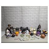 Large Lot Halloween Decorations Figurines Skulls