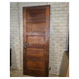 Vintage Antique Oak 6 Lite Interior Door Painted