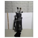 Golf club bag and assorted golf clubs