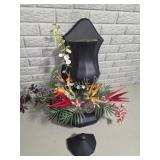 Large Black Painted Ceramic Wall Mounted Vase