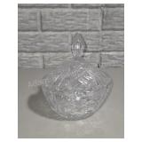 Cut Glass Crystal Candy Dish with LidElegant