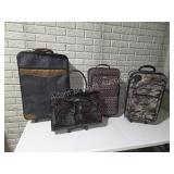 Lot of Rolling Suitcases Totes Backpacks