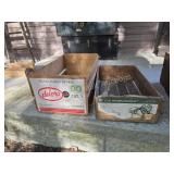 Vintage deloro wooden pear crate and fruit crate