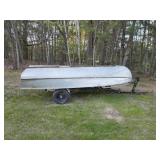 14 ft Aluminum fishing boat, trailer and Mercury