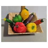 Pampered Chef Bamboo Tray Glass Vegetable