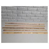 Vintage Advertising Wooden Yardsticks Rulers Lot