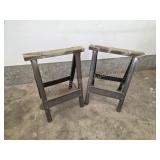 Pair of metal frame 24-in sawhorses