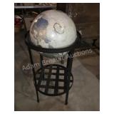 Large Vintage World Globe on Black Metal