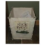 NICE BASS Rustic Wood Look Fishing Theme