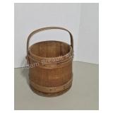Vintage Wooden Bucket Pail with HandleVintage