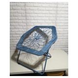Blue Green Bungee Cord Folding Saucer Chair