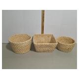 3 woven storage baskets