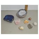 Assorted geodes, rocks and bookends