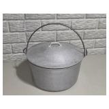 Vintage Galvanized Metal Camp Pot with LidLarge