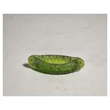 Vintage Green Pressed Glass Star Pattern Boat
