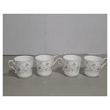 4 Paragon Bone China Floral Teacups Gold