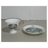 Enesco Winter Farm Scene Pedestal Teacup