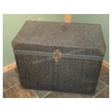 Vintage Woven Trunk Chest Brass HardwareLarge