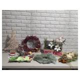 Box of assorted Christmas decor
