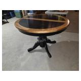Round Black Pedestal Dining Table 4 Chairs