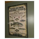 Rustic Fishing Theme Wooden Wall Plaque