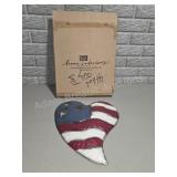 Patriotic American Flag Heart Wall DecorMetal