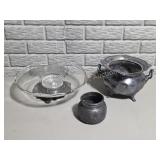 Vintage Silverplate Glass Compote Bowl Jar Lot 3