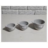 Set of 3 Gray Ceramic Measuring Cups Creative