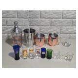 Barware Lot Stainless Shakers Copper Mugs Shot