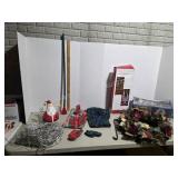 hristmas Decor Lot Santa Wreath Trees