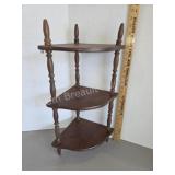 Small wooden corner wall shelf