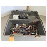20 in plastic toolbox with contents