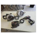 Assorted power tools - circular saws, electric