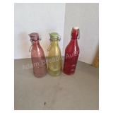 Assorted cores glass bottles