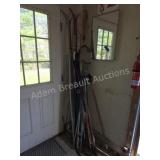 Assorted cross country skis and poles