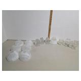 Lot of 13 Assorted Glass Lamp ShadesSix white