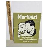 Martinis Retro Metal Wall SignGreen metal sign