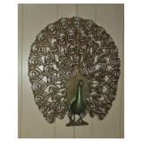 Vintage Burwood plastic peacock wall decor
