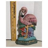 Vintage Flamingo cast iron door stop